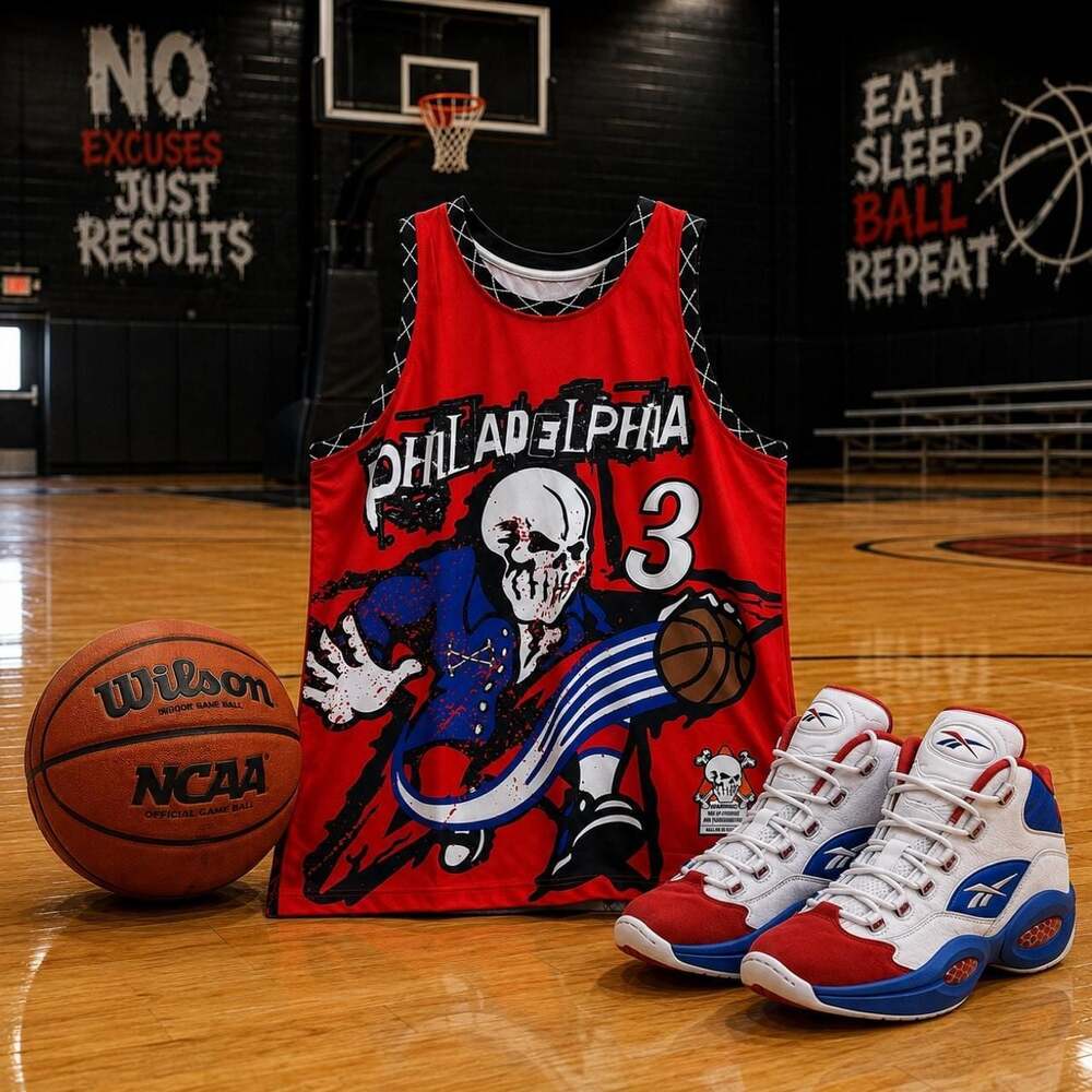 Brand X Philadelphia The Answer Red Basketball Jersey Size L
